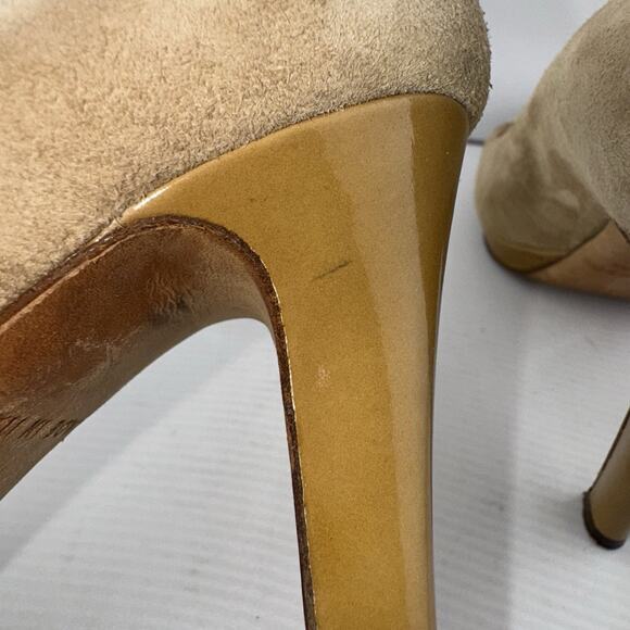 Kate Spade New York Round Toe Pump 3.5” Heels Beige‎ Suede 8B Made In Italy - Picture 13 of 13